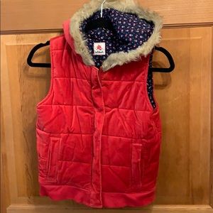 Girls red velvet vest